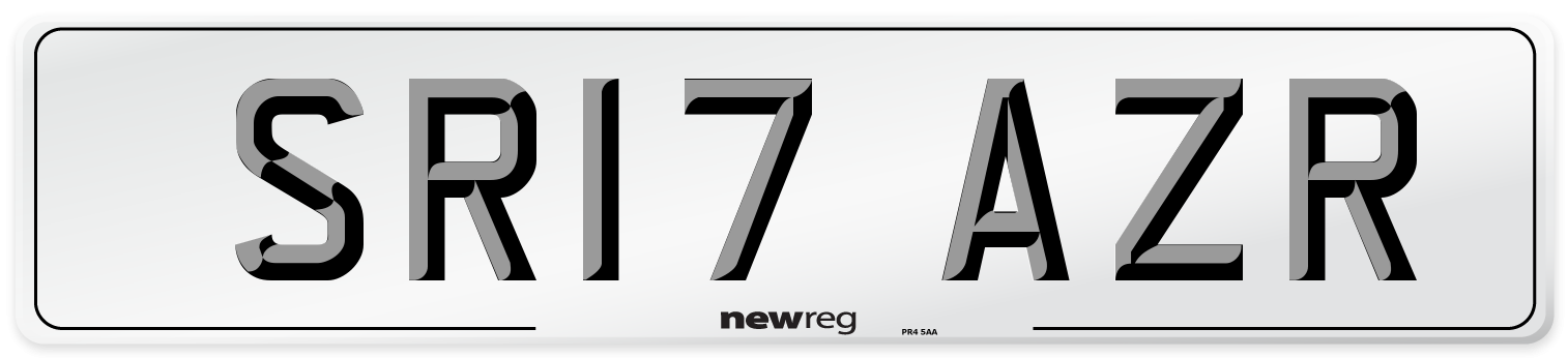SR17 AZR Number Plate from New Reg